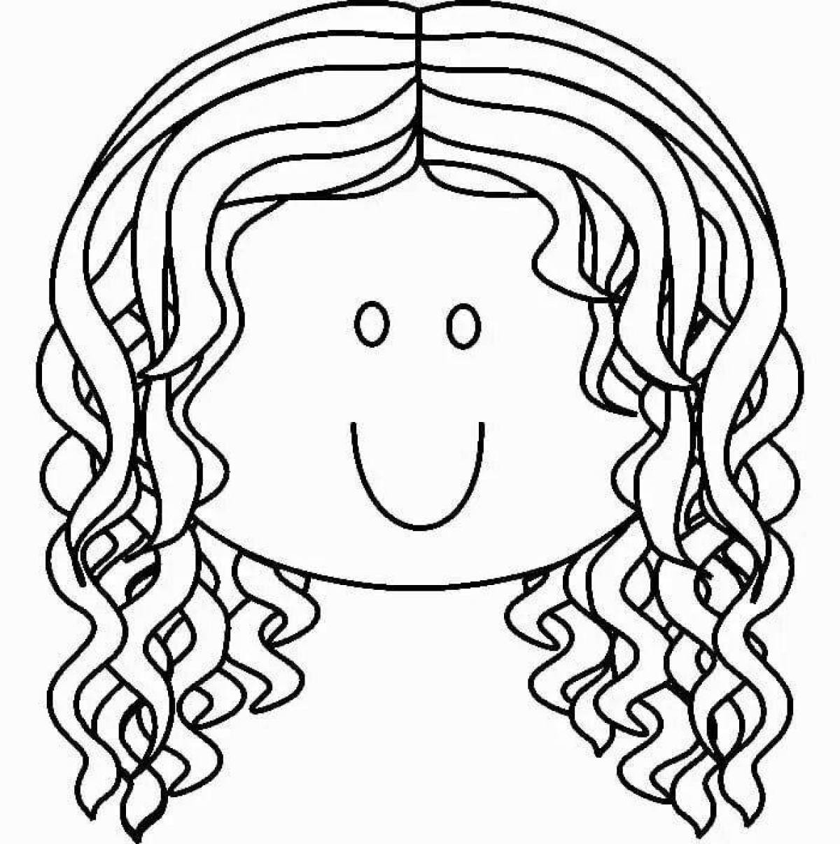 Gorgeous girl head coloring book