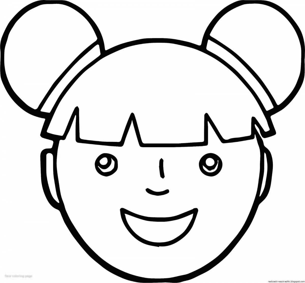 Animated coloring girl's head