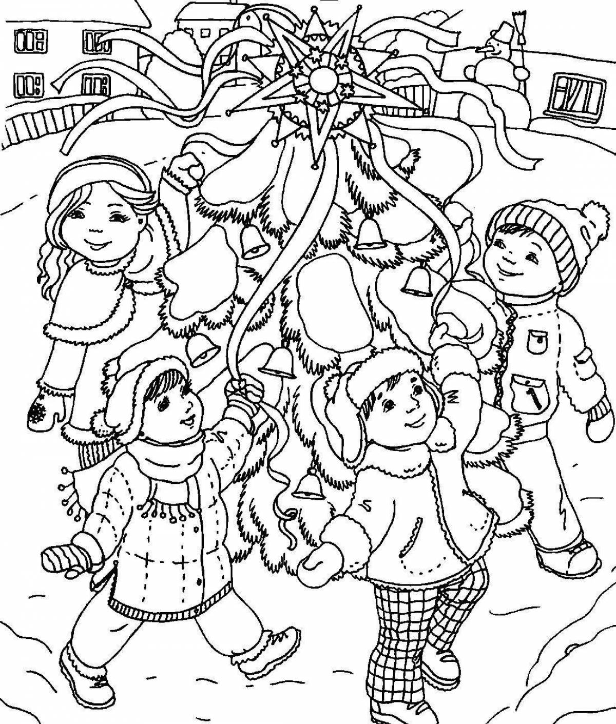 Christmas carols live coloring