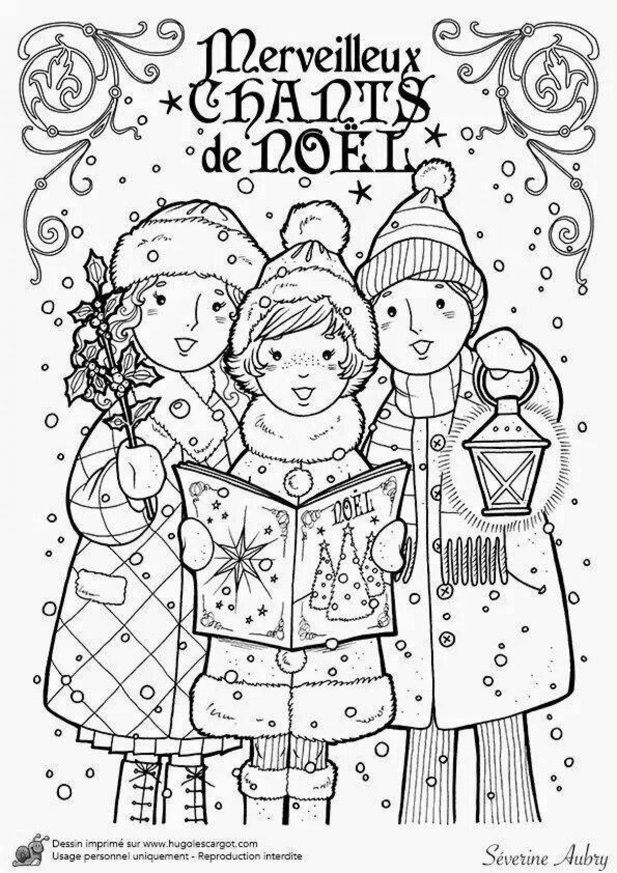 Vivacious coloring page christmas carols