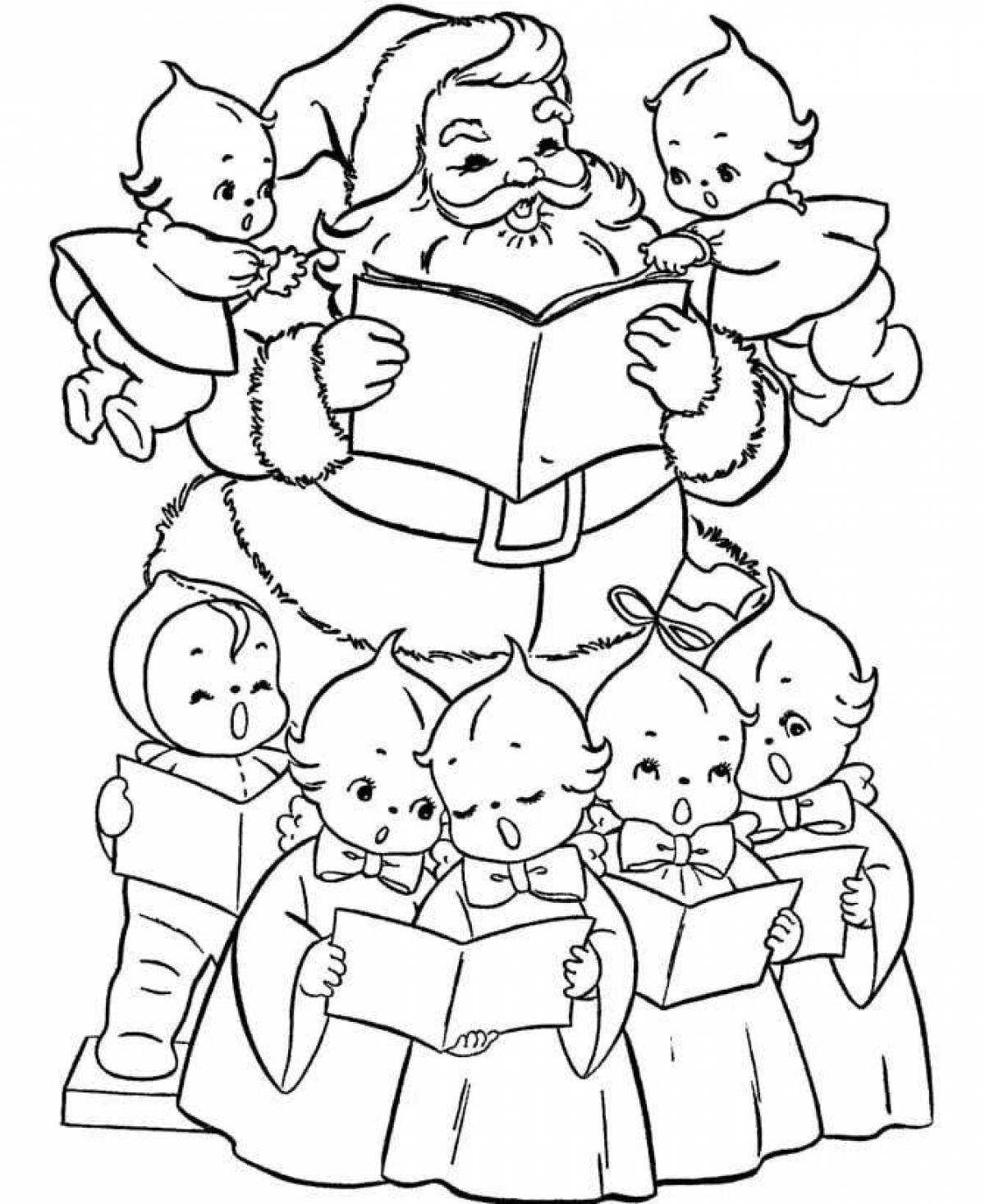 Sparkly coloring Christmas carols