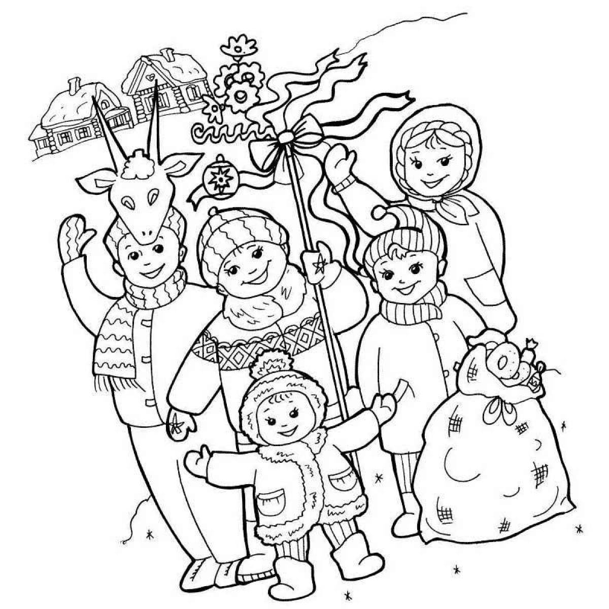 Grand coloring page carols
