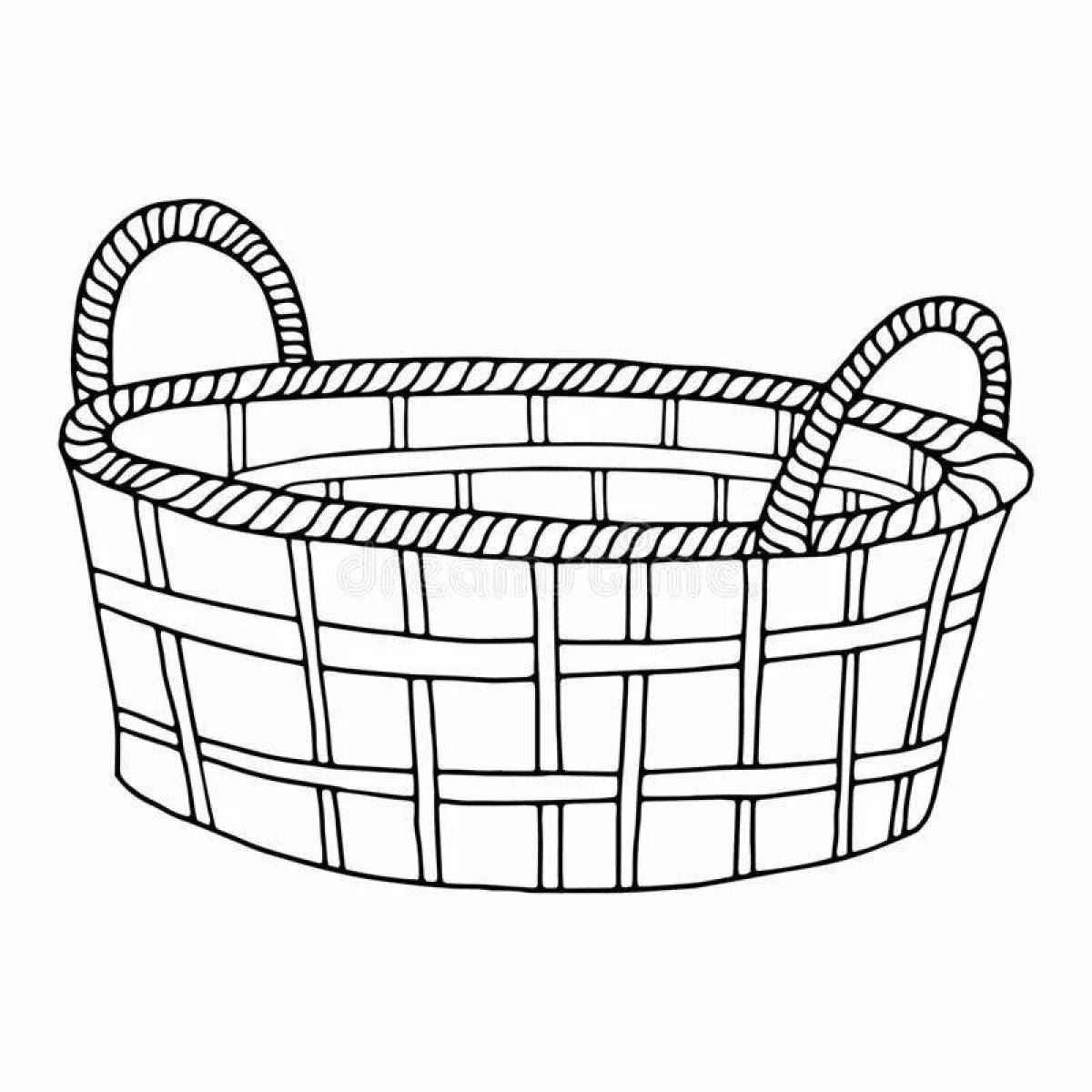 Colorful basket empty coloring