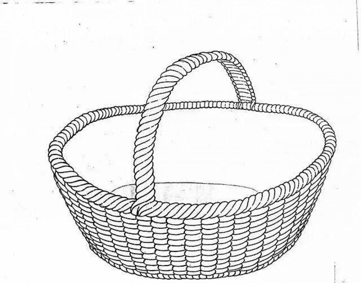 Holiday basket empty coloring page