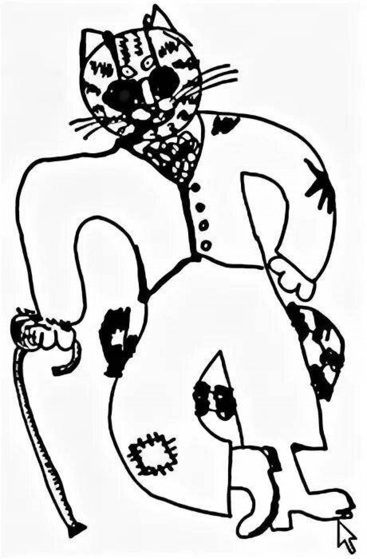 Rampant cat Basilio coloring book