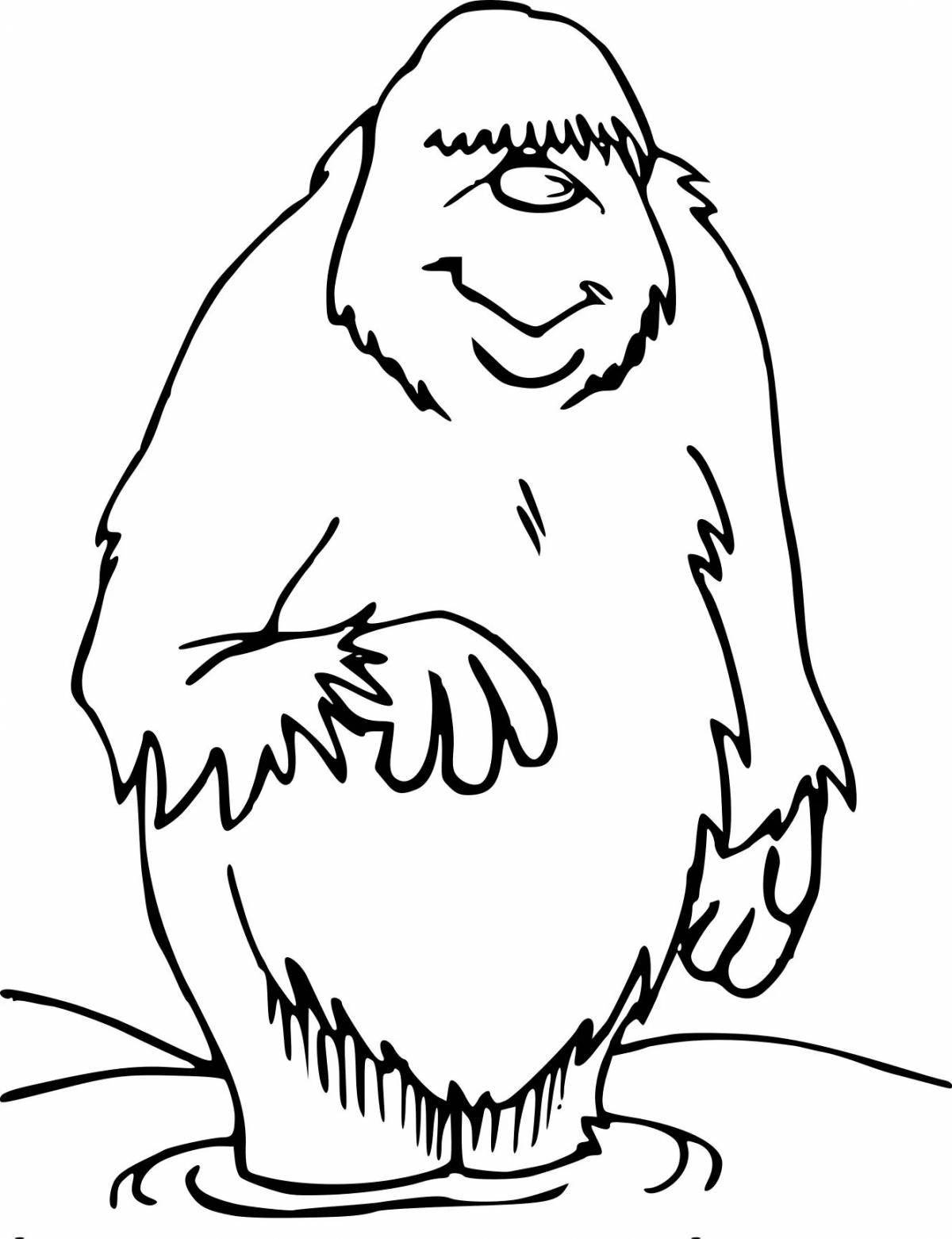 Colorful big foot coloring page