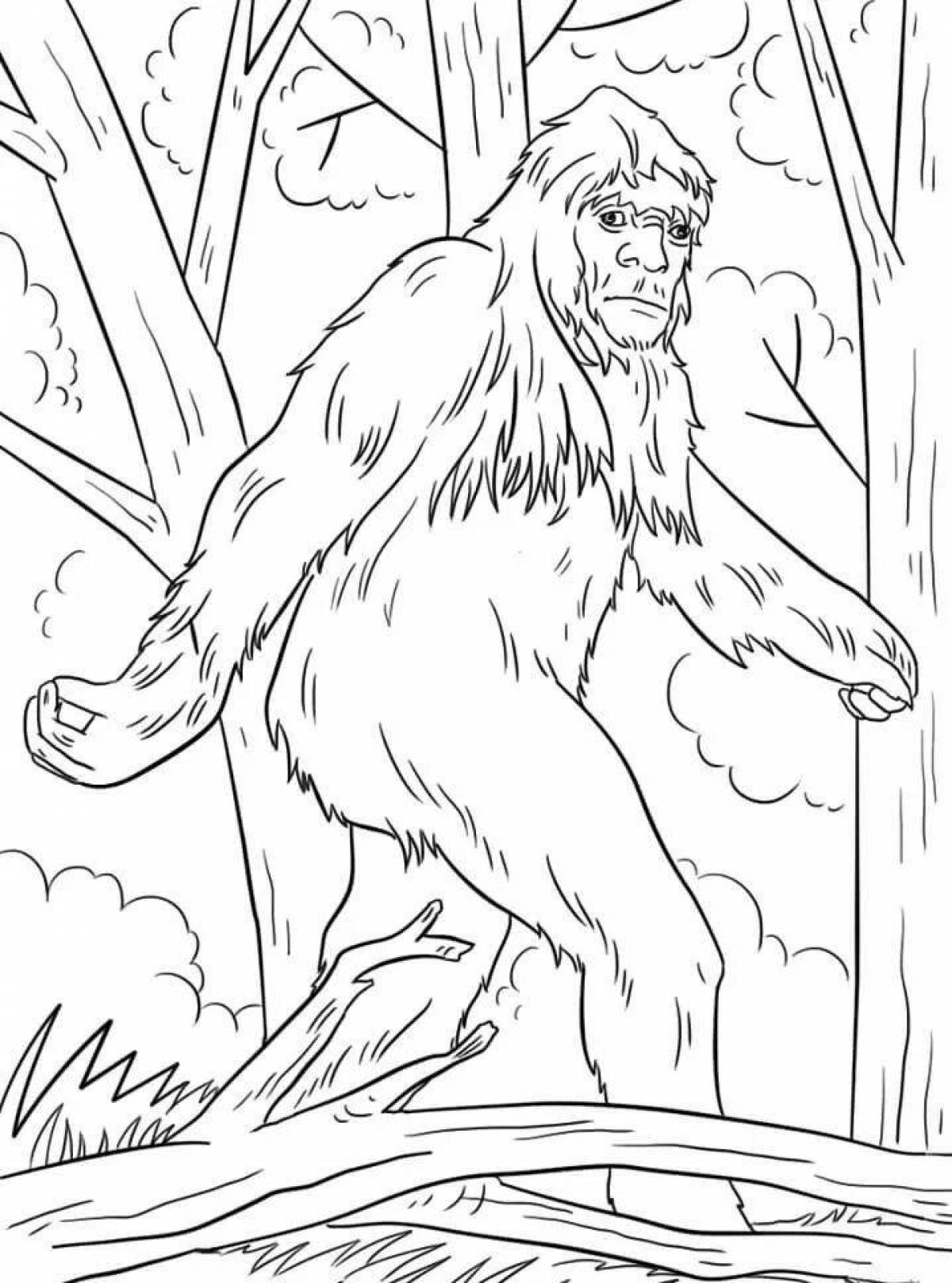 Amazing big foot coloring page