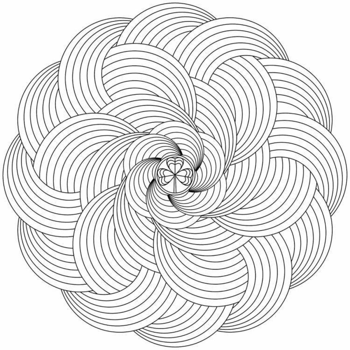 Раскраска Волшебная круговая аниме-раскраска
