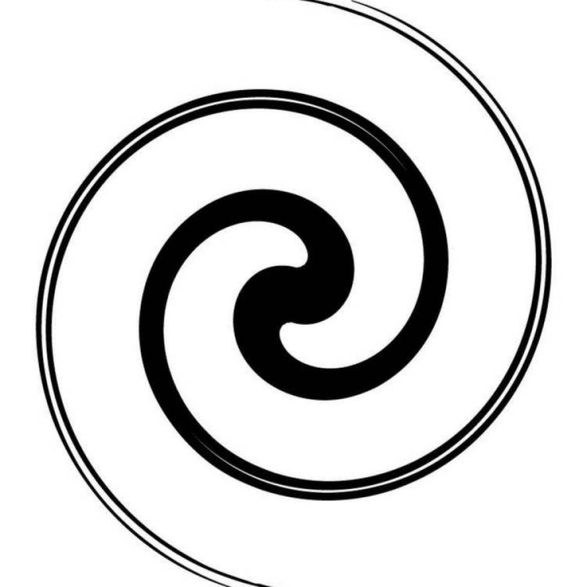 Раскраска Светящаяся круглая аниме-раскраска