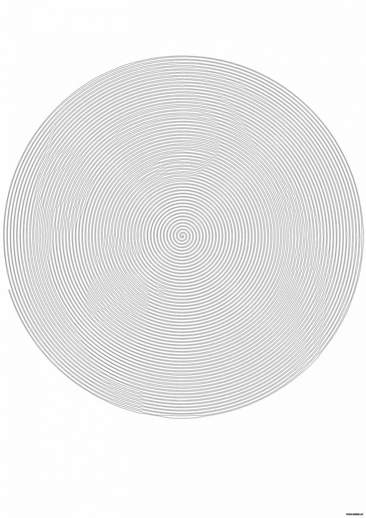 Раскраска Красивая круговая аниме-раскраска