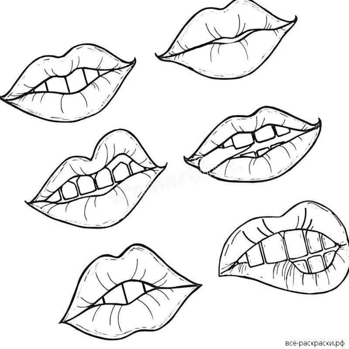 Потрясающая раскраска «красивые губы»