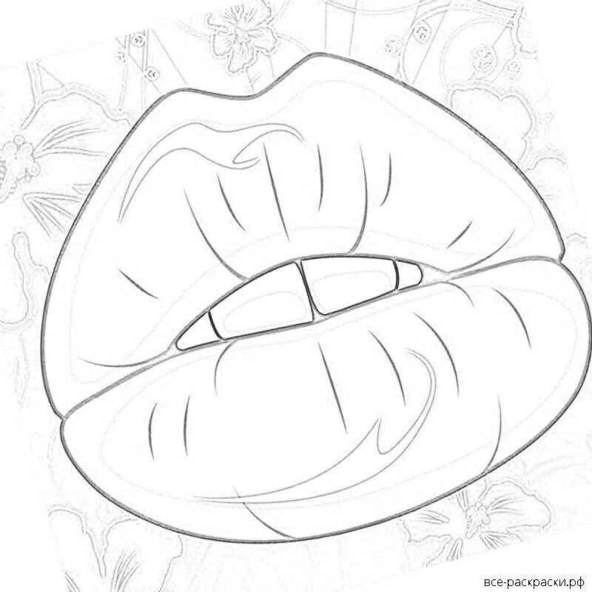 Attractive coloring beautiful lips