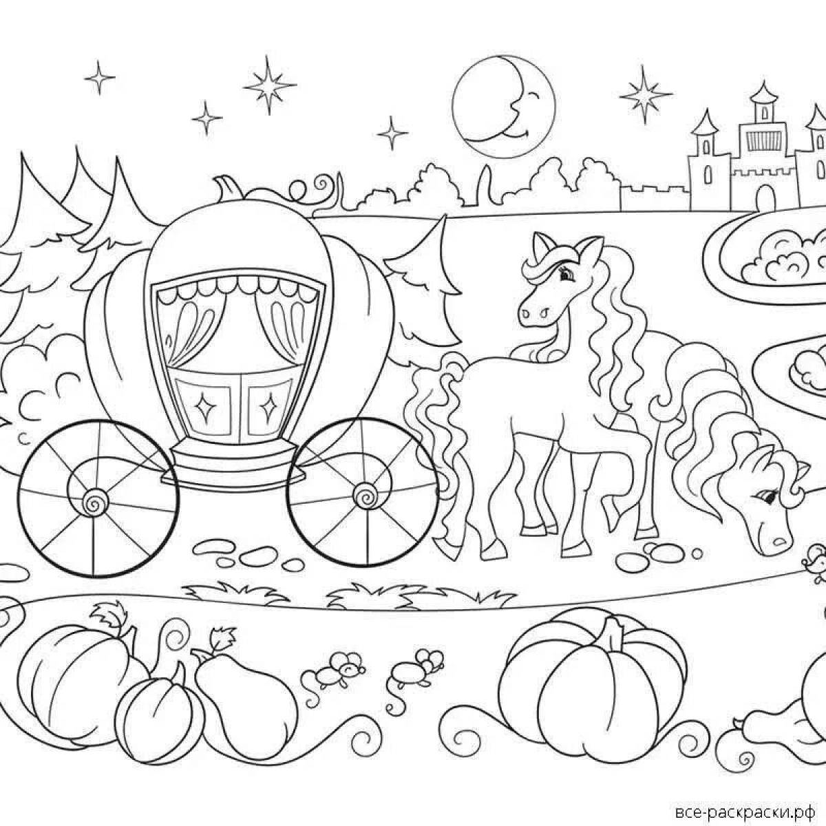 Cinderella's gorgeous carriage coloring book