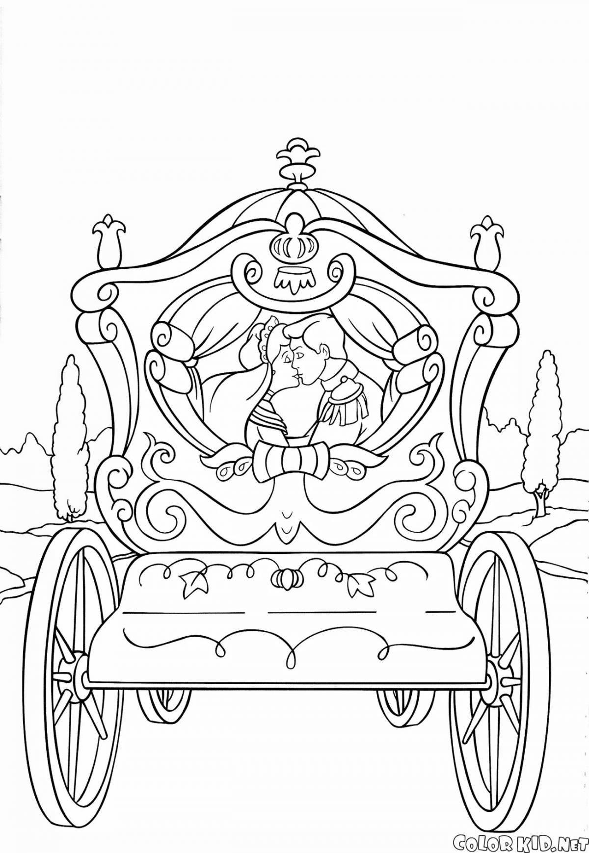 Cinderella's ornamental carriage coloring page