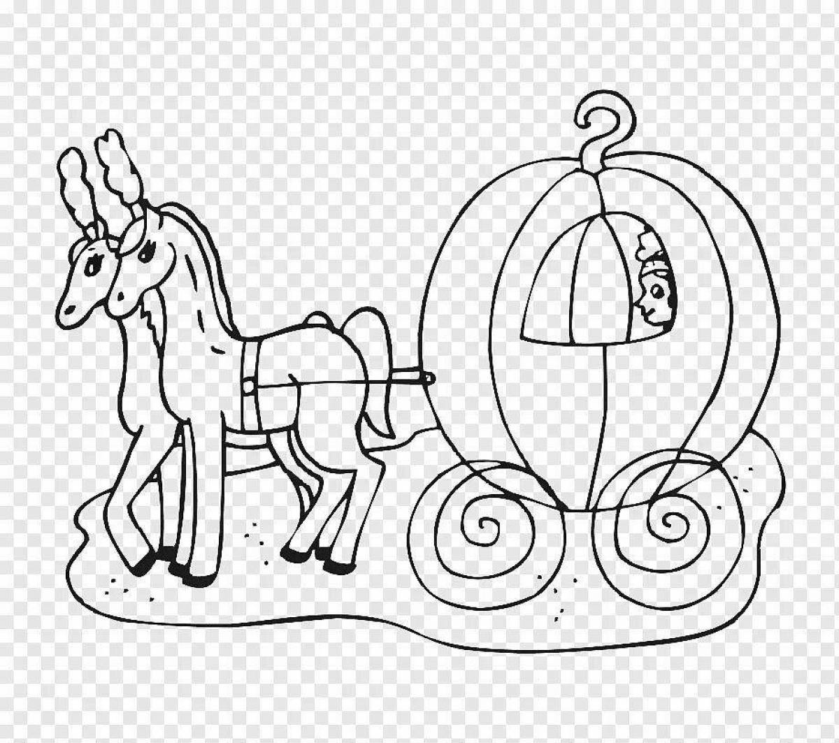 Cinderella's luxury carriage coloring page