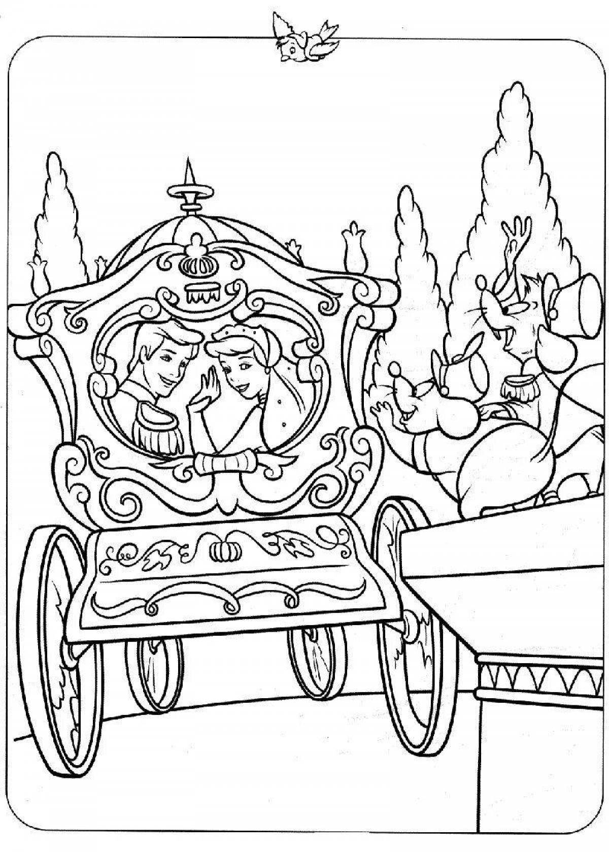 Cinderella's carriage coloring page