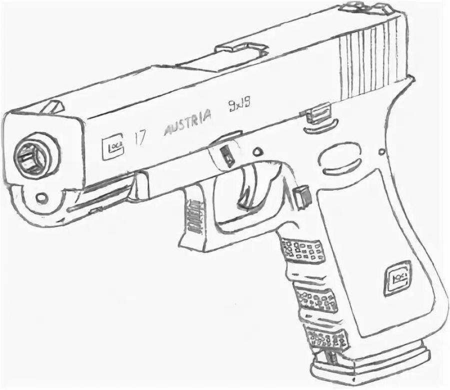 Пистолет glock 17 чертеж