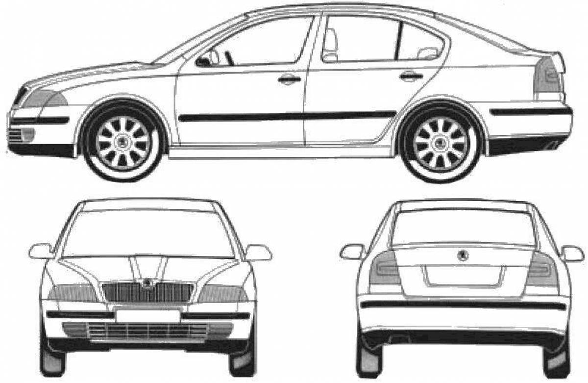 Шкода октавия карандашом рисунок