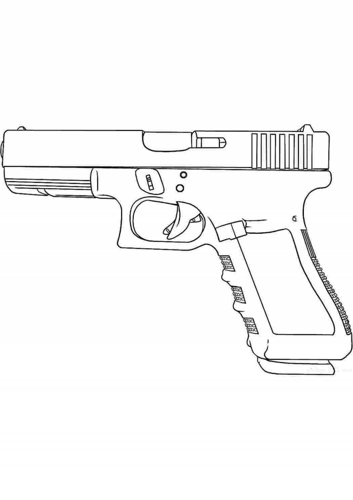 Рисунок пистолета для детей поэтапно