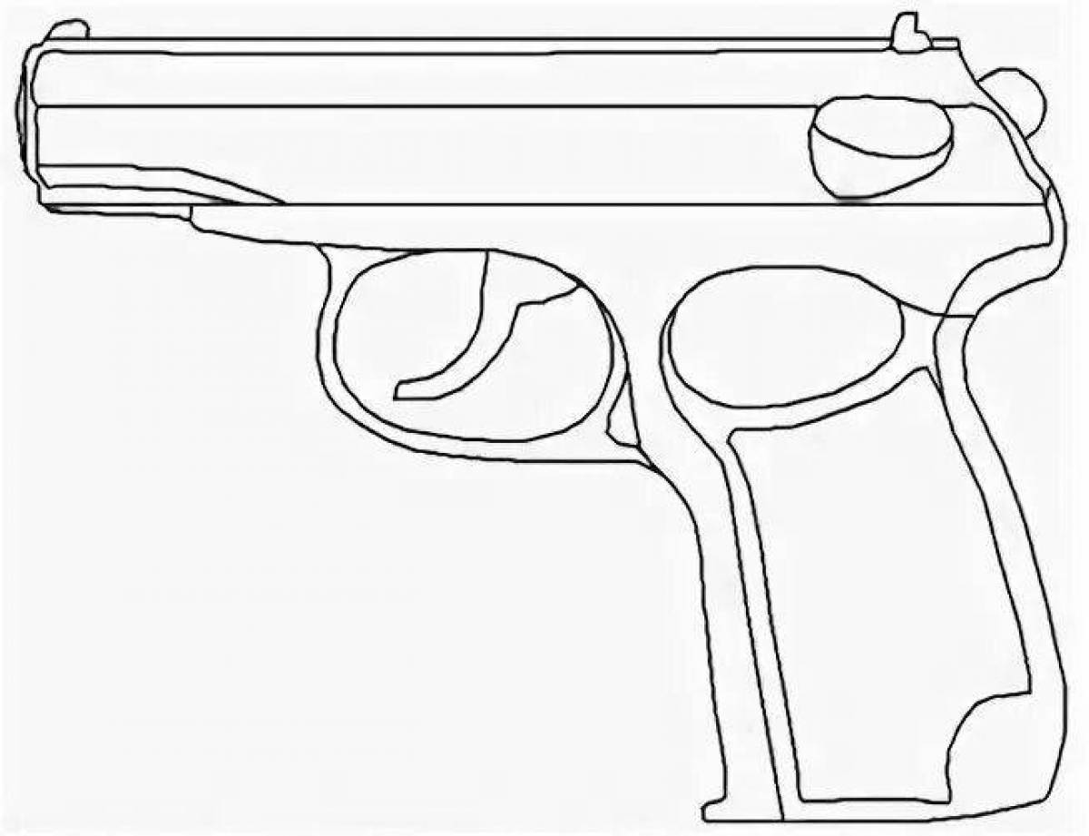 Пистолет Макарова раскраска