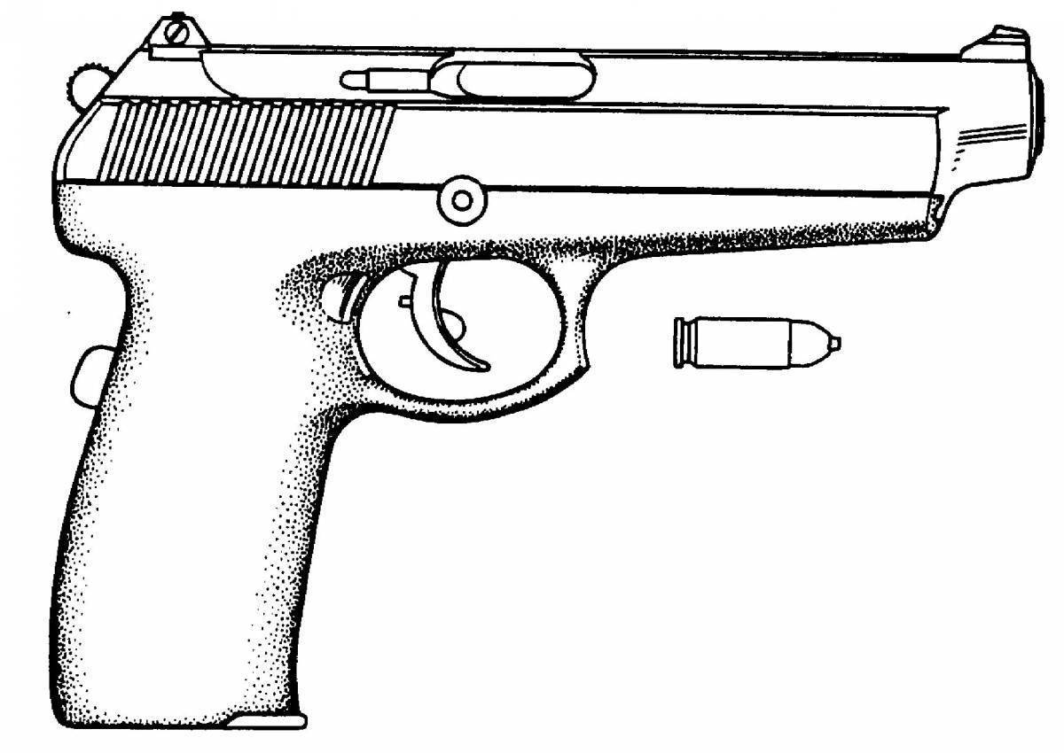 Пистолет Макарова раскраска