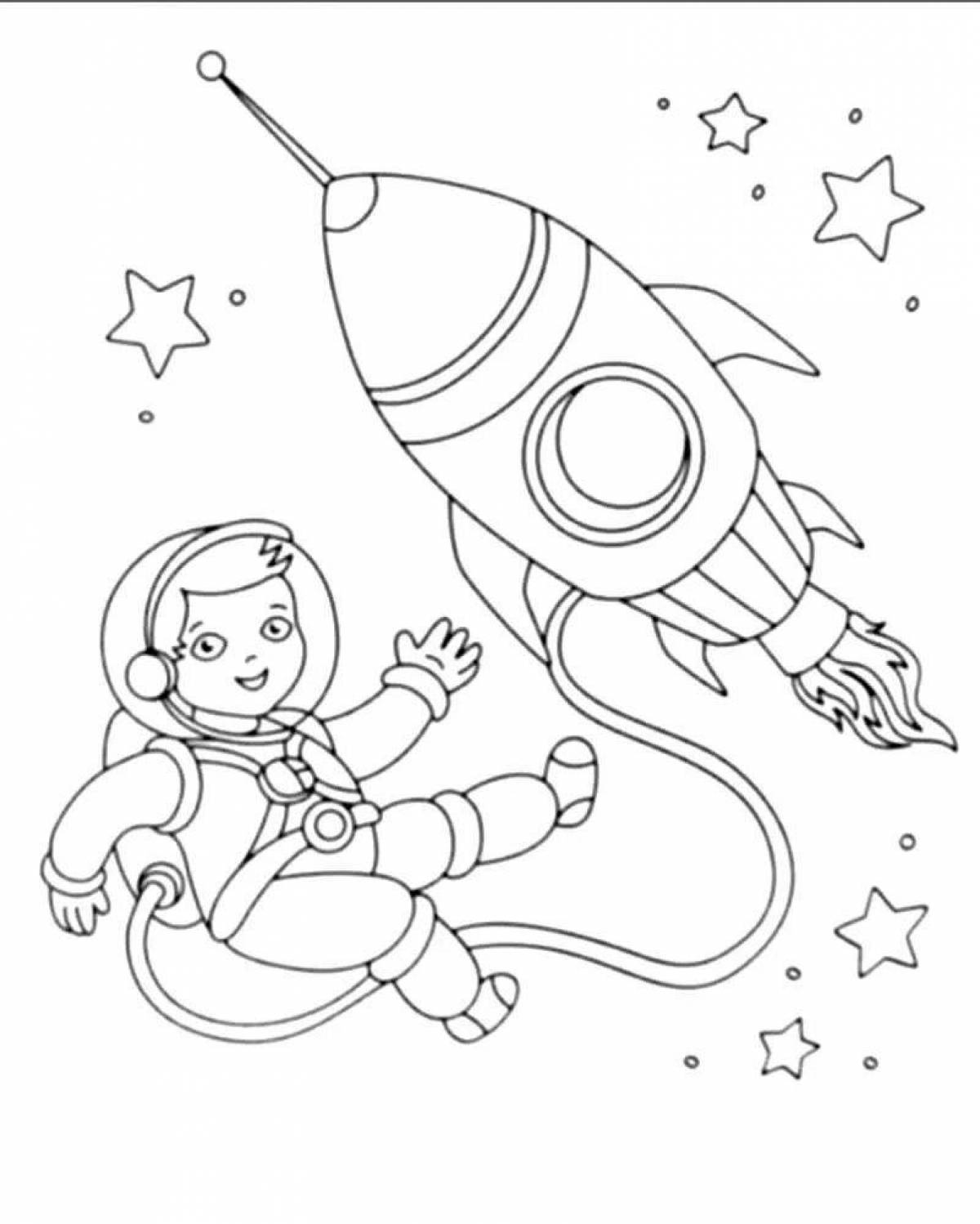 День космонавтики для детей 6 лет. День космонавтики для детей в детском саду раскраски. Раскраска. В космосе. Космос раскраска для детей. Рисунок ко Дню космонавтики.