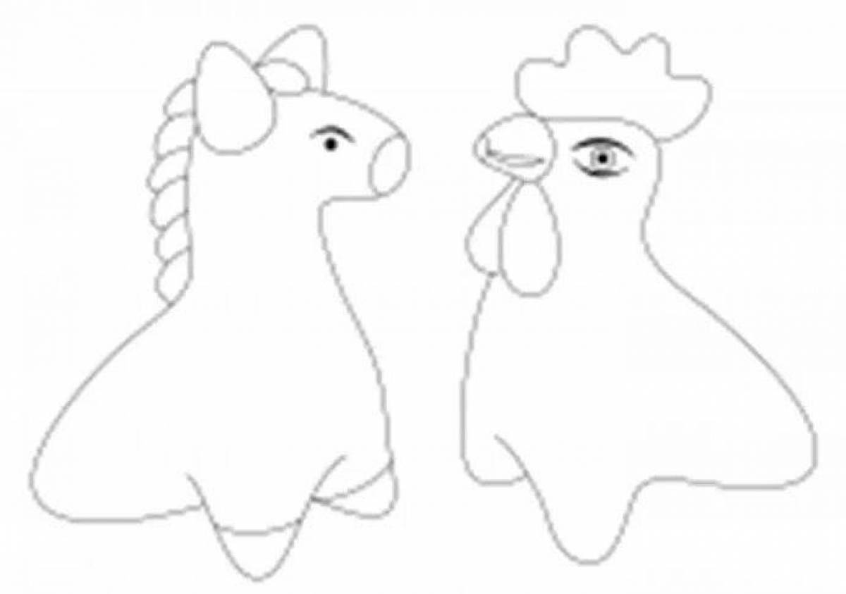 Дымковская игрушка для детей распечатать Раскраски Глиняная игрушка (29 шт.) - скачать или распечатать бесплатно #12366