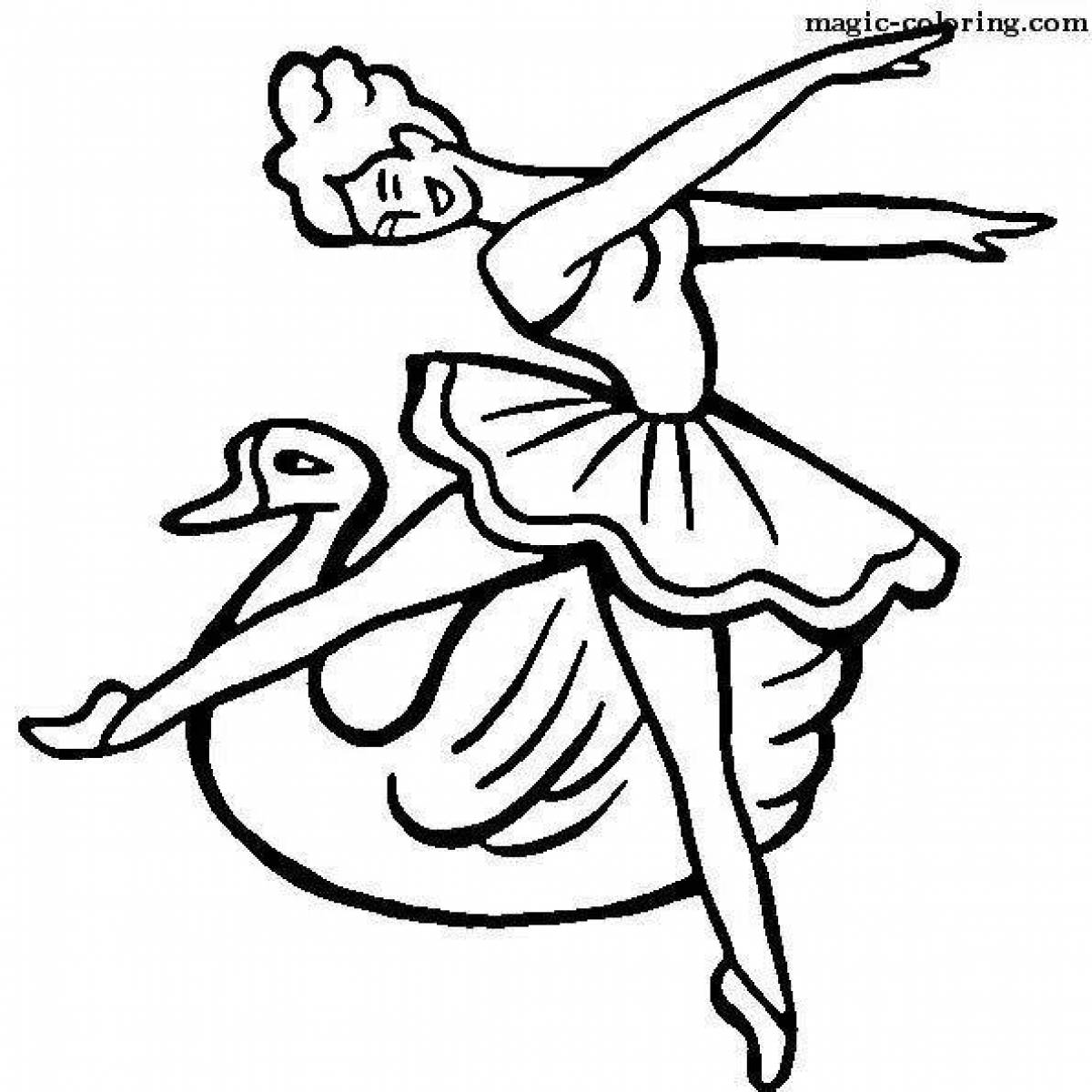 Раскраска балерина Лебединое