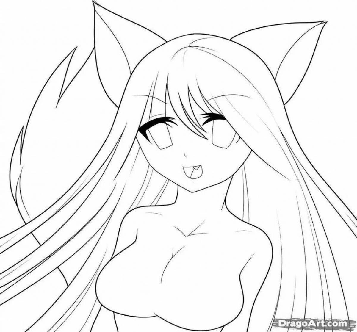 Radiant anime sex coloring page