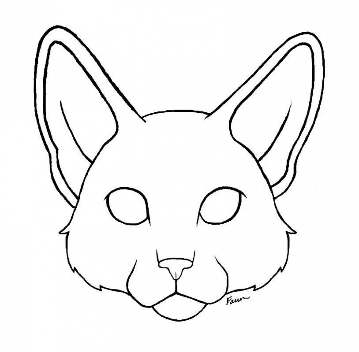 Adorable cat head coloring page
