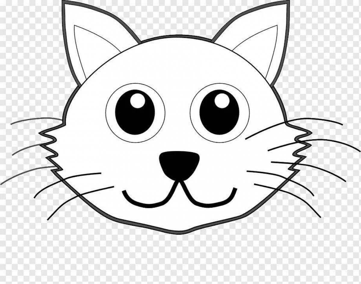 Fancy cat head coloring page