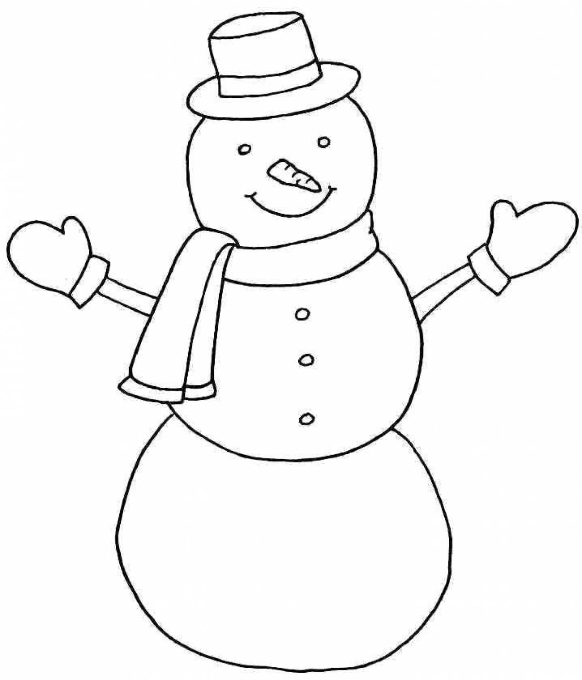 Shiny snowman coloring book in color