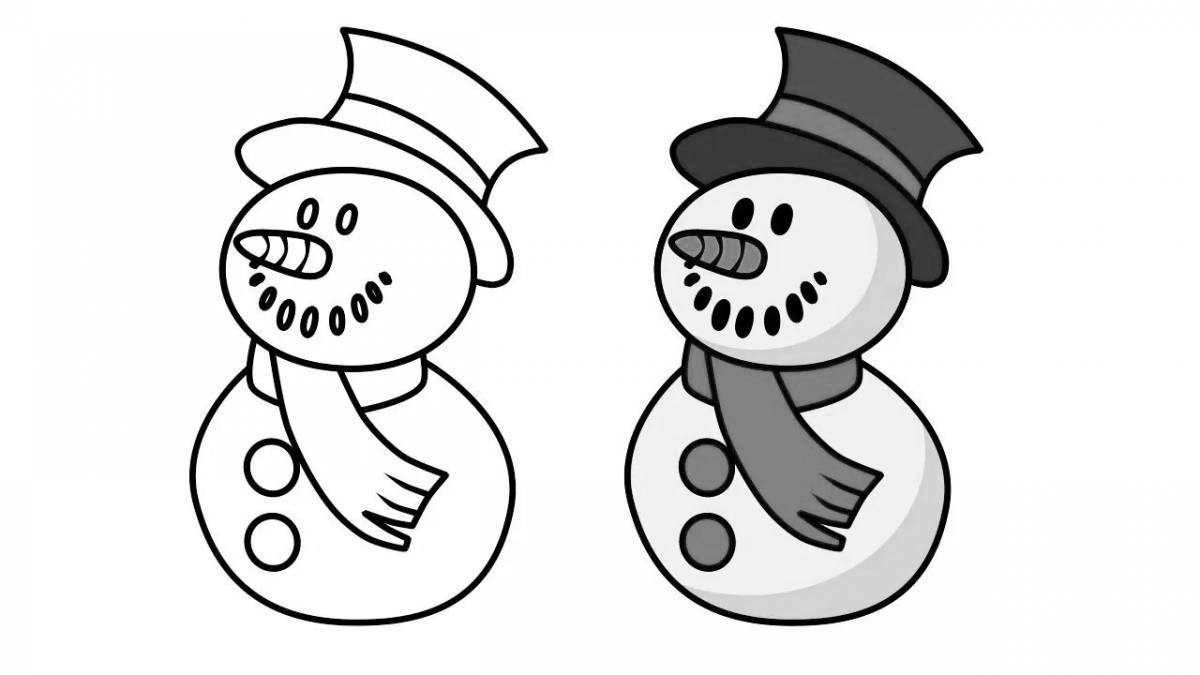 Snowman riot coloring in color