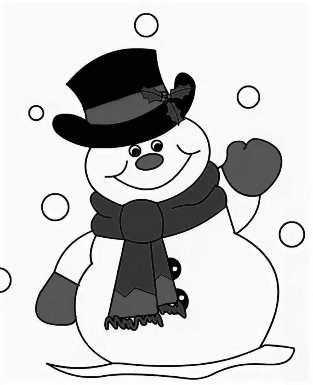 Ecstatic coloring page snowman colored