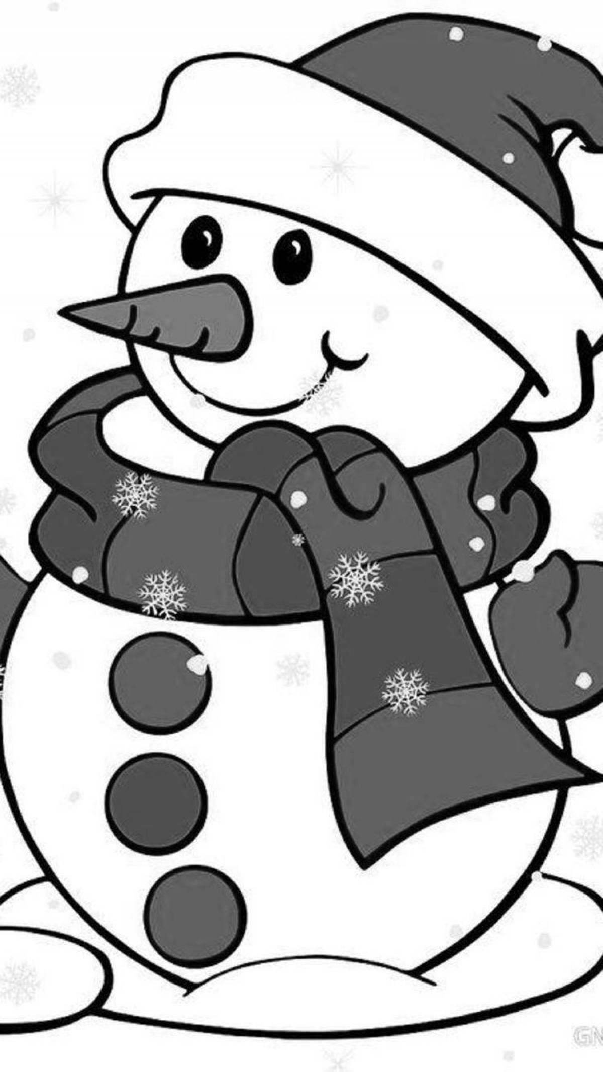 Glorious coloring snowman colored
