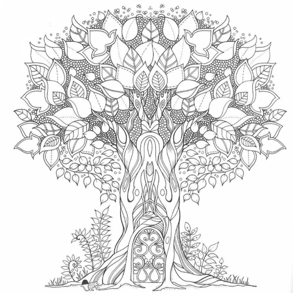 Glorious tree of life coloring page