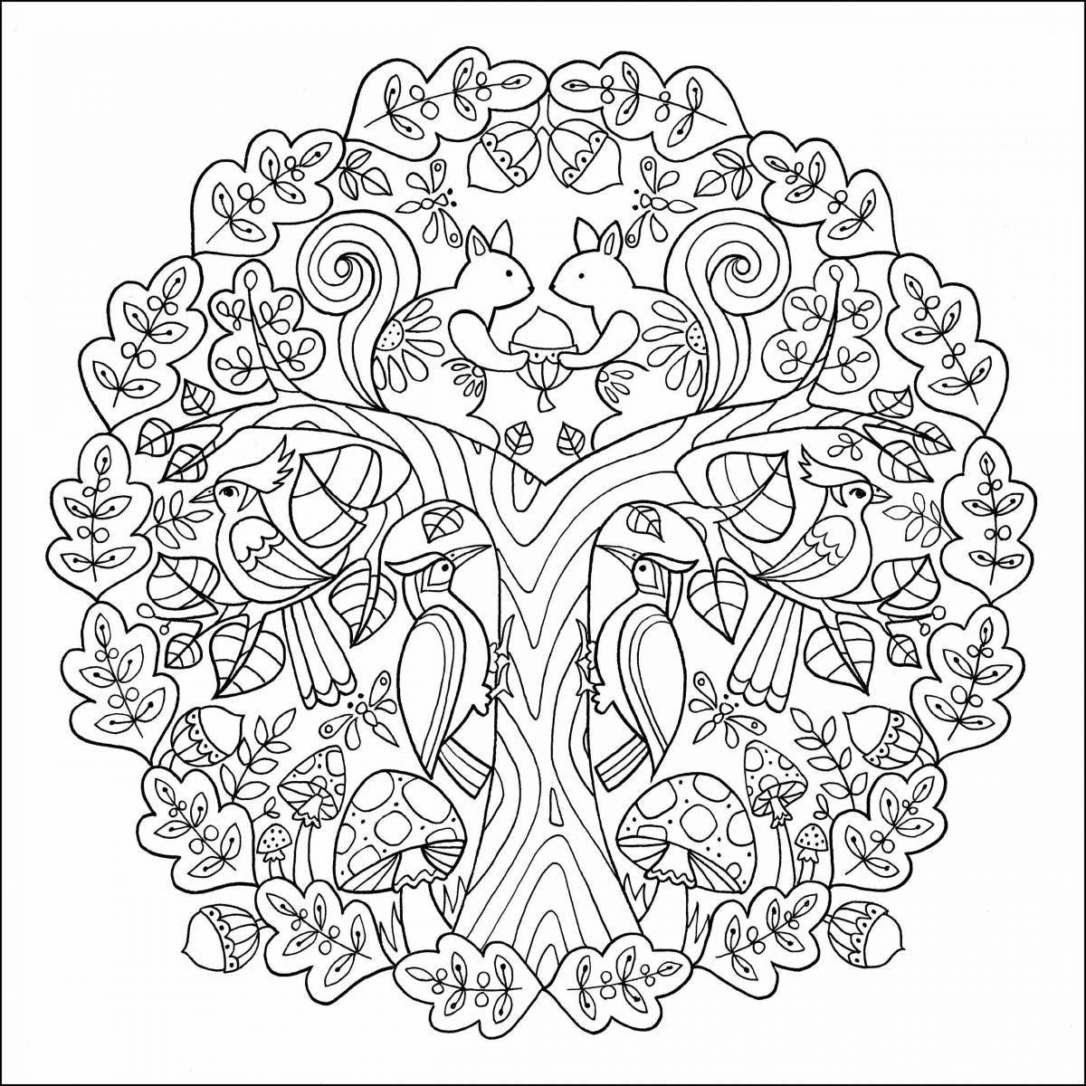 Coloring page dazzling tree of life