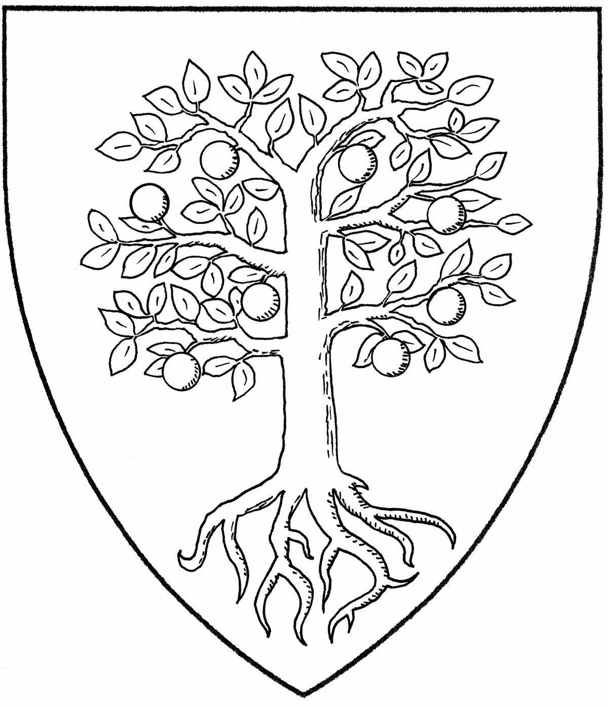 Serene tree of life coloring page