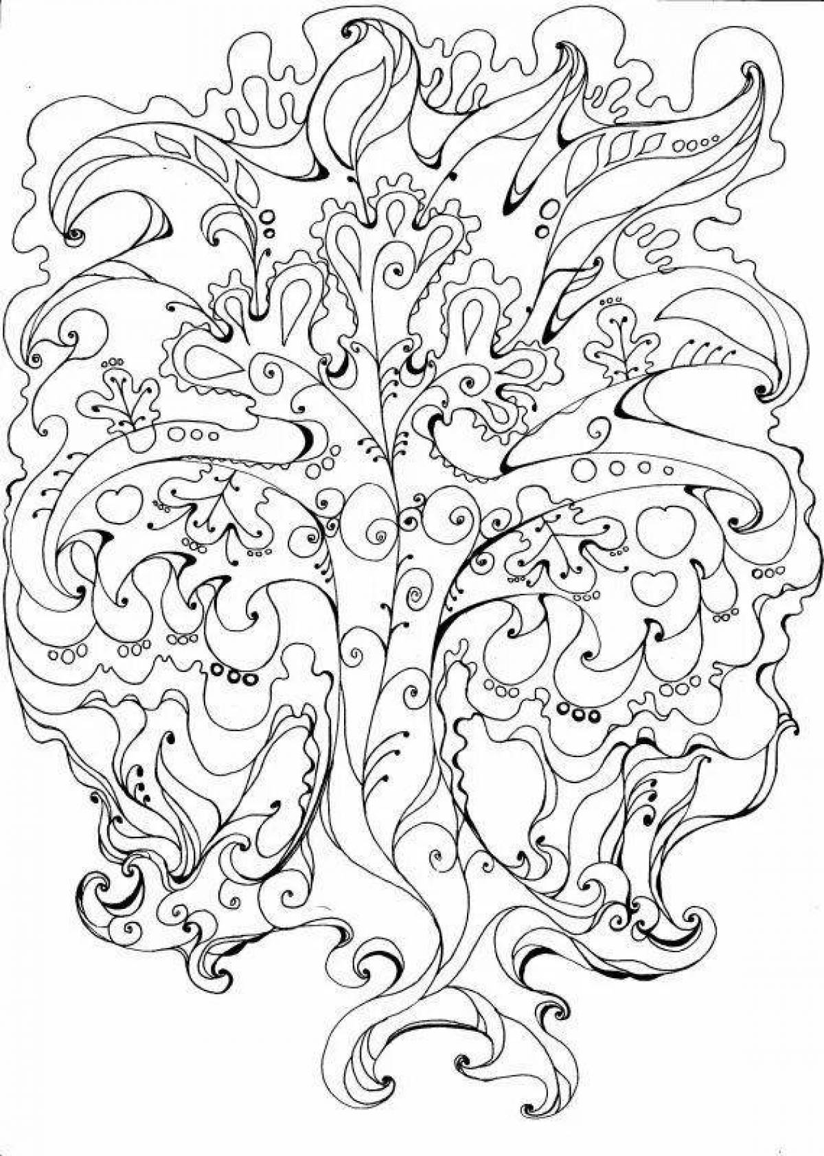 Impressive tree of life coloring page