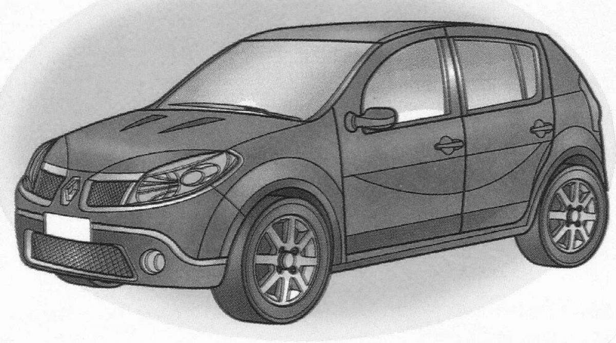 Cute renault sandero coloring book