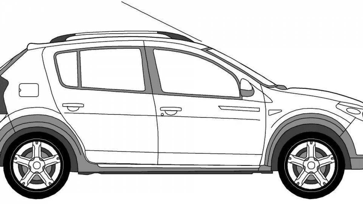 Charming renault sandero coloring book