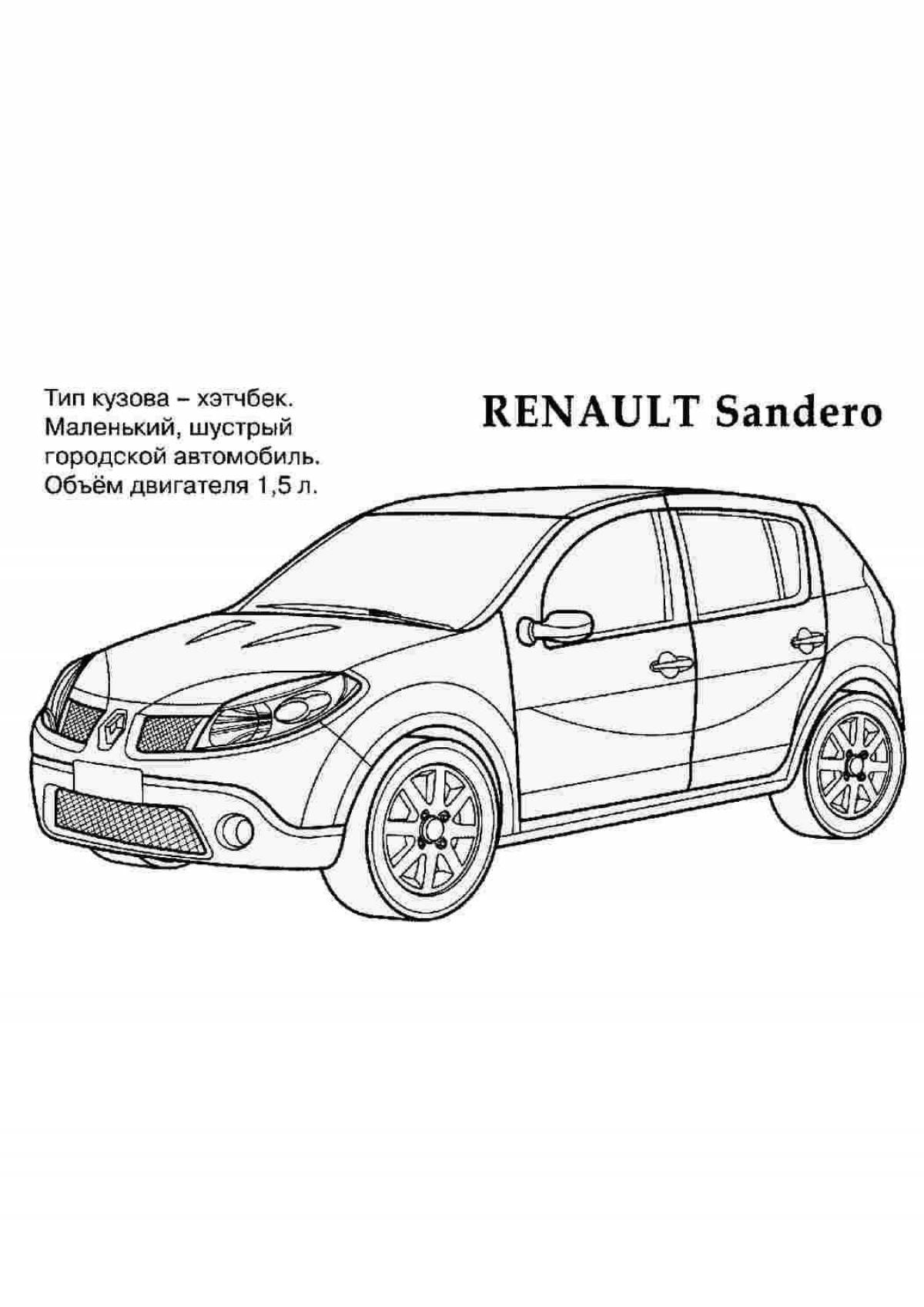 Coloring book shining renault sandero