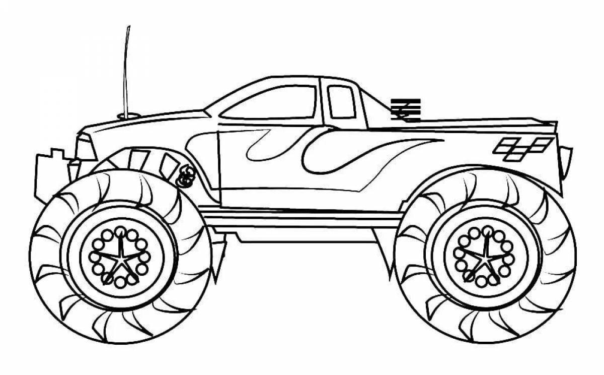 Majestic racing jeep coloring page