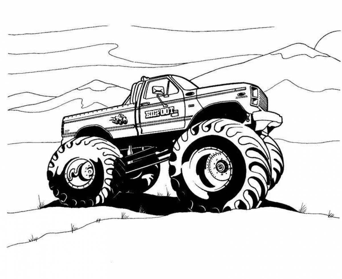Coloring page shiny racing jeep