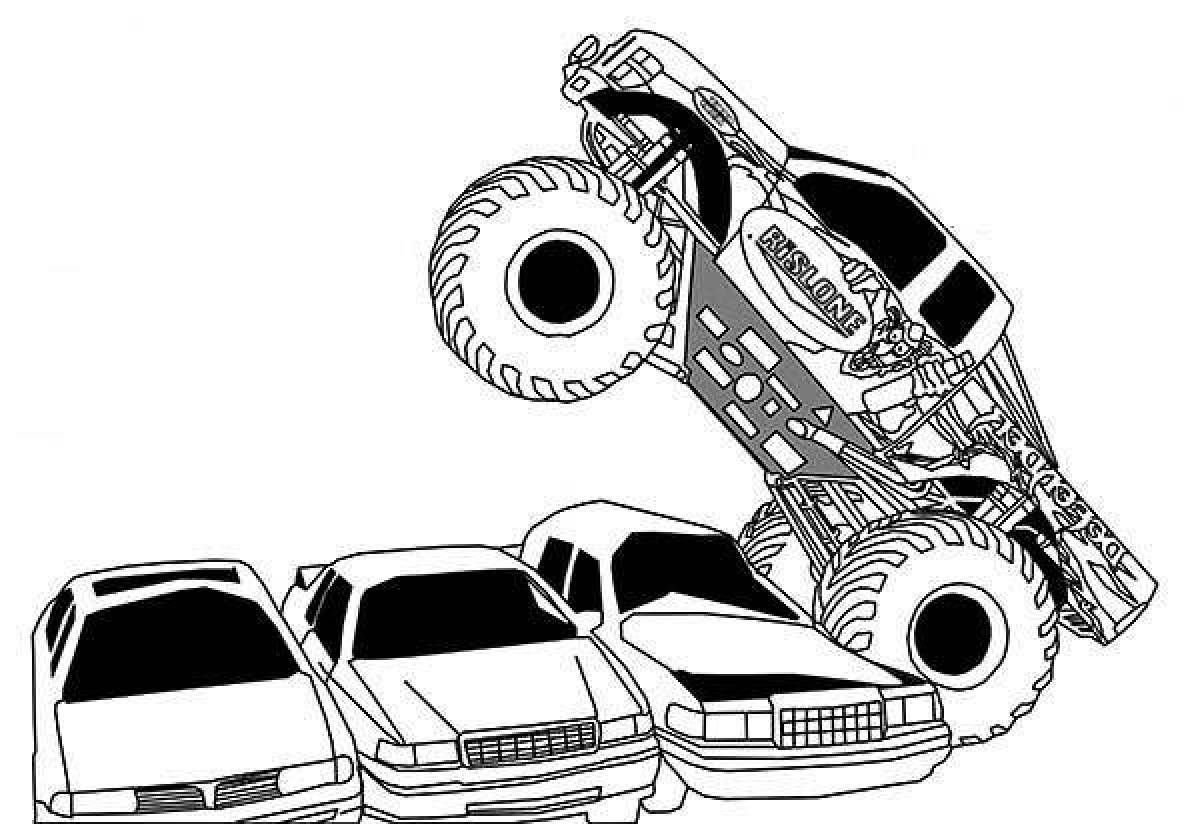 Dynamic racing jeep coloring page