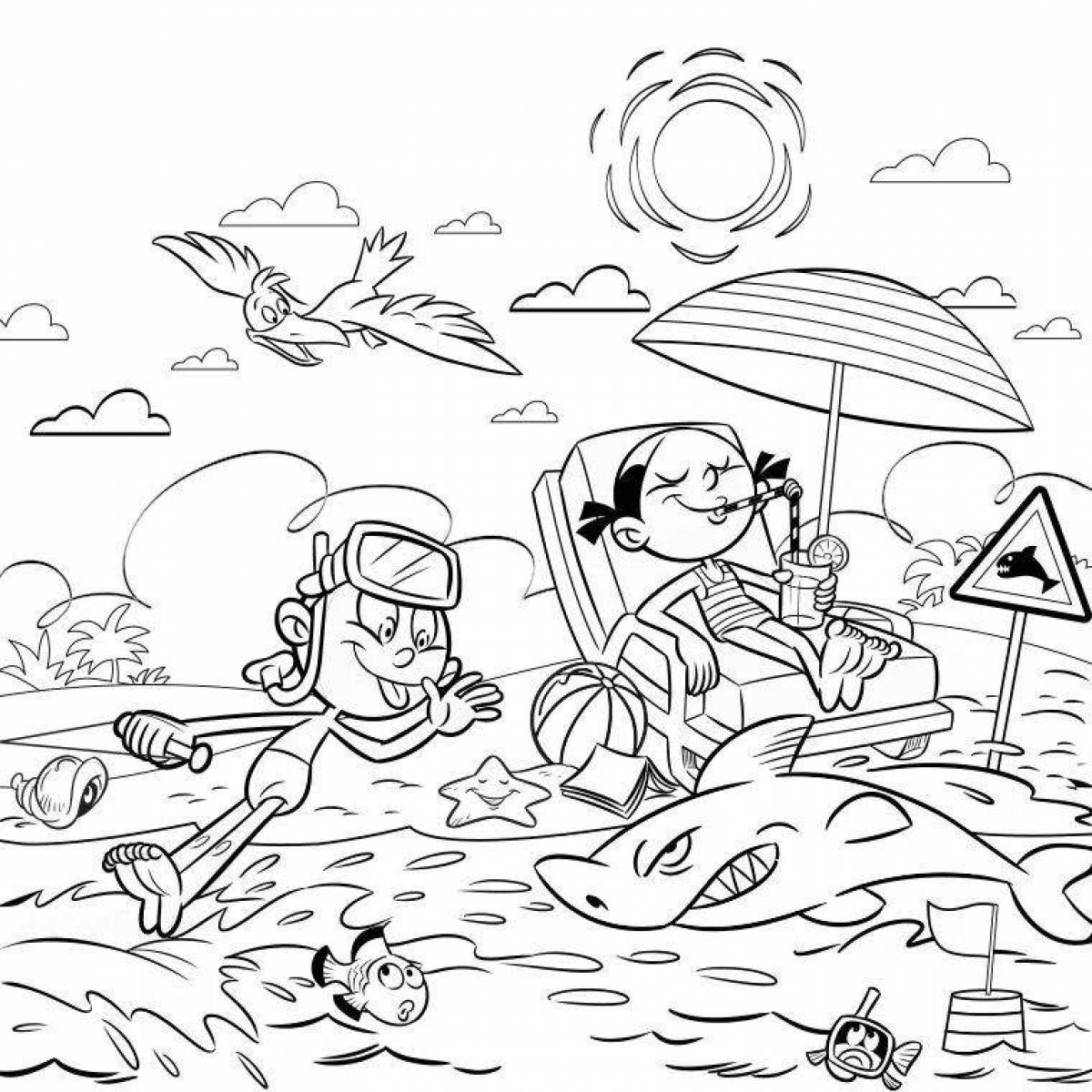 Coloring page glorious sea beach