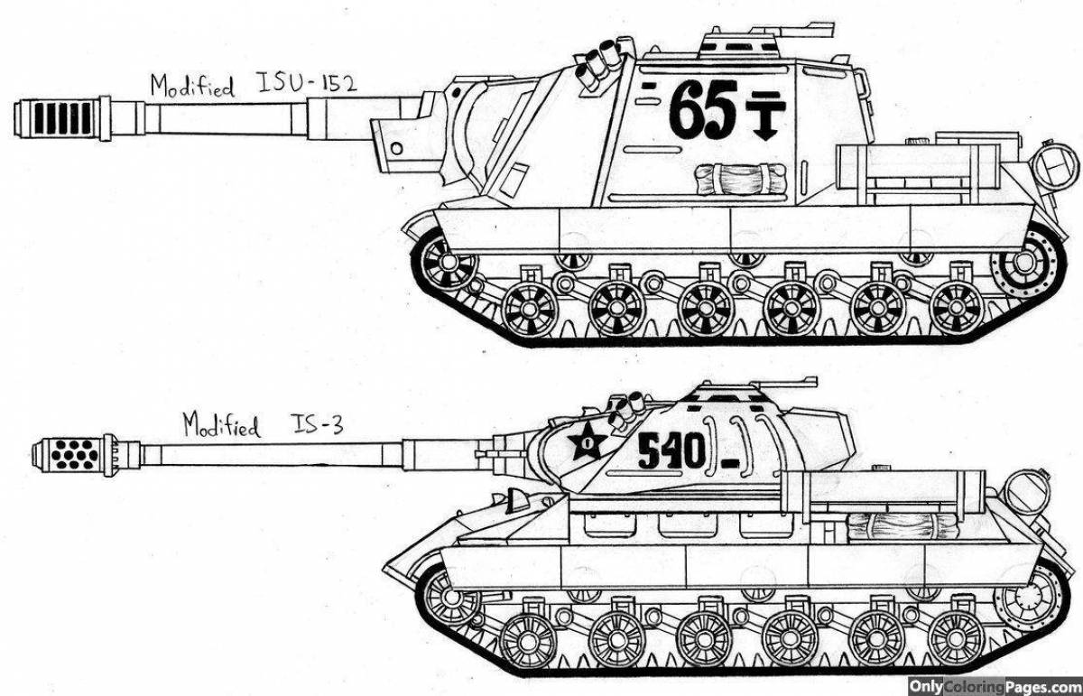 Раскраска элегантный танк кв6