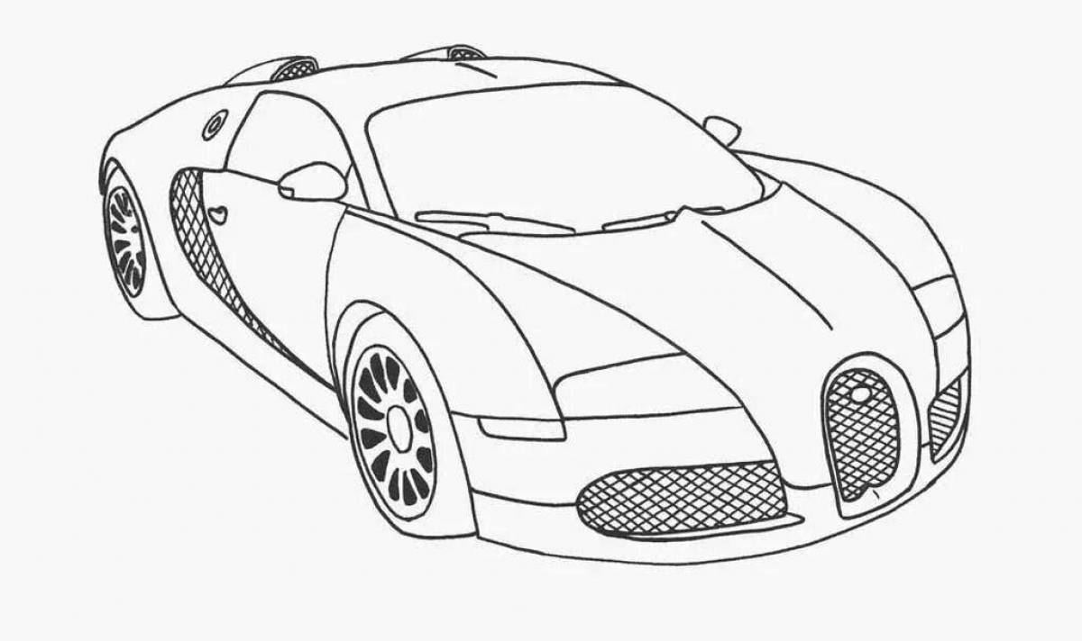 Coloring page shiny sports car