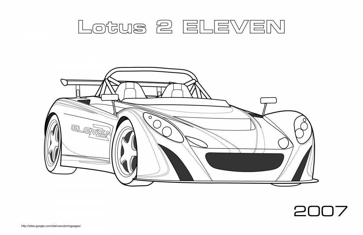 Large sports car coloring page
