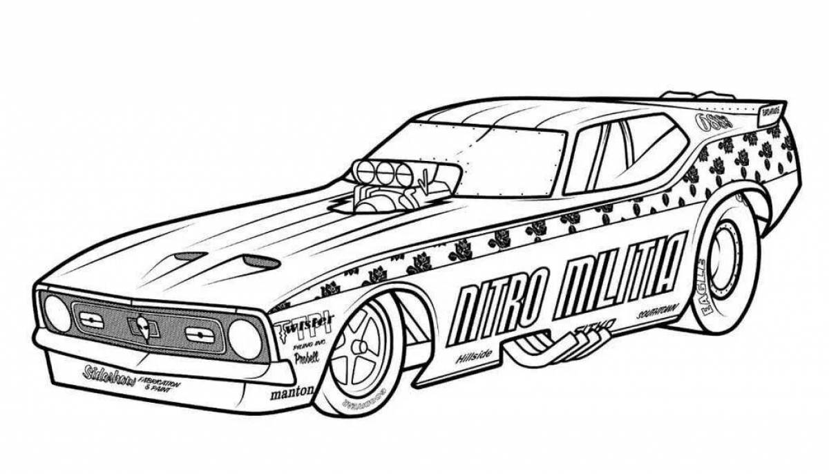 Exotic sports car coloring page